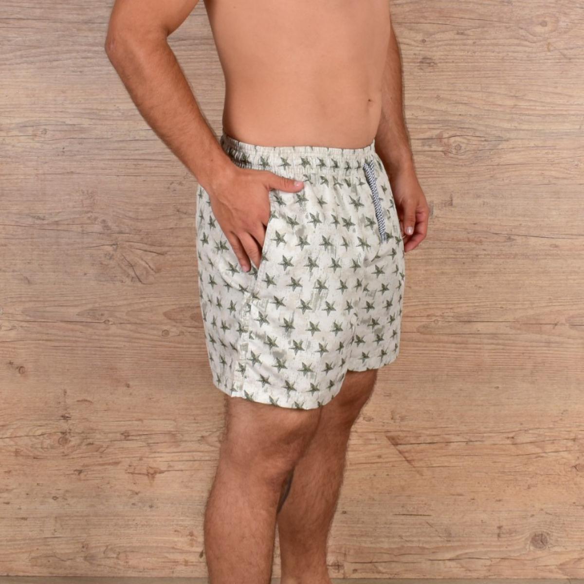 Pantaloneta de baño Army — Cintura ajustable y bolsillos