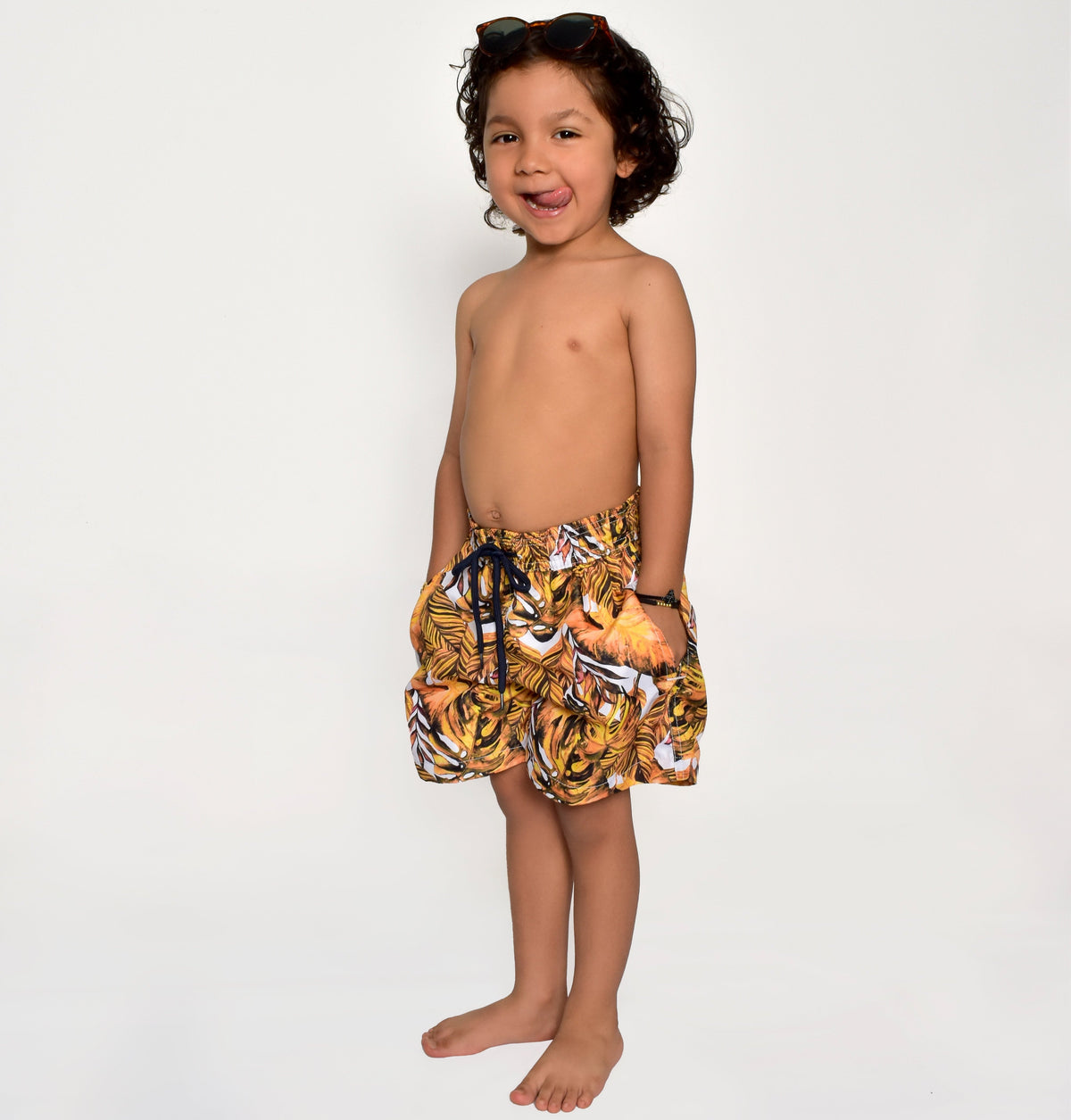 Pantaloneta de baño para niño Sunshine con cintura ajustable, Slow Swimwear