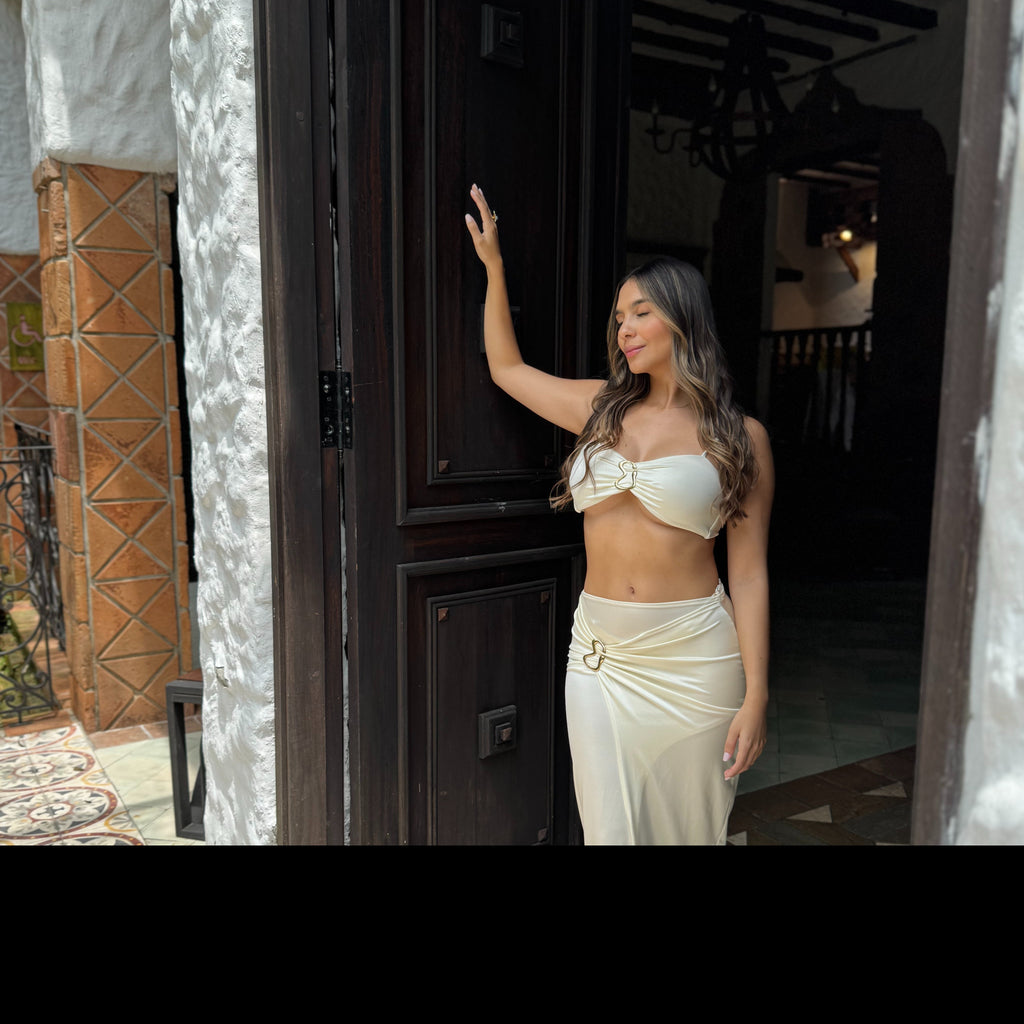 SET COVER UP MAGDALENA Marfil – Set 3 Piezas | Playa & Resort