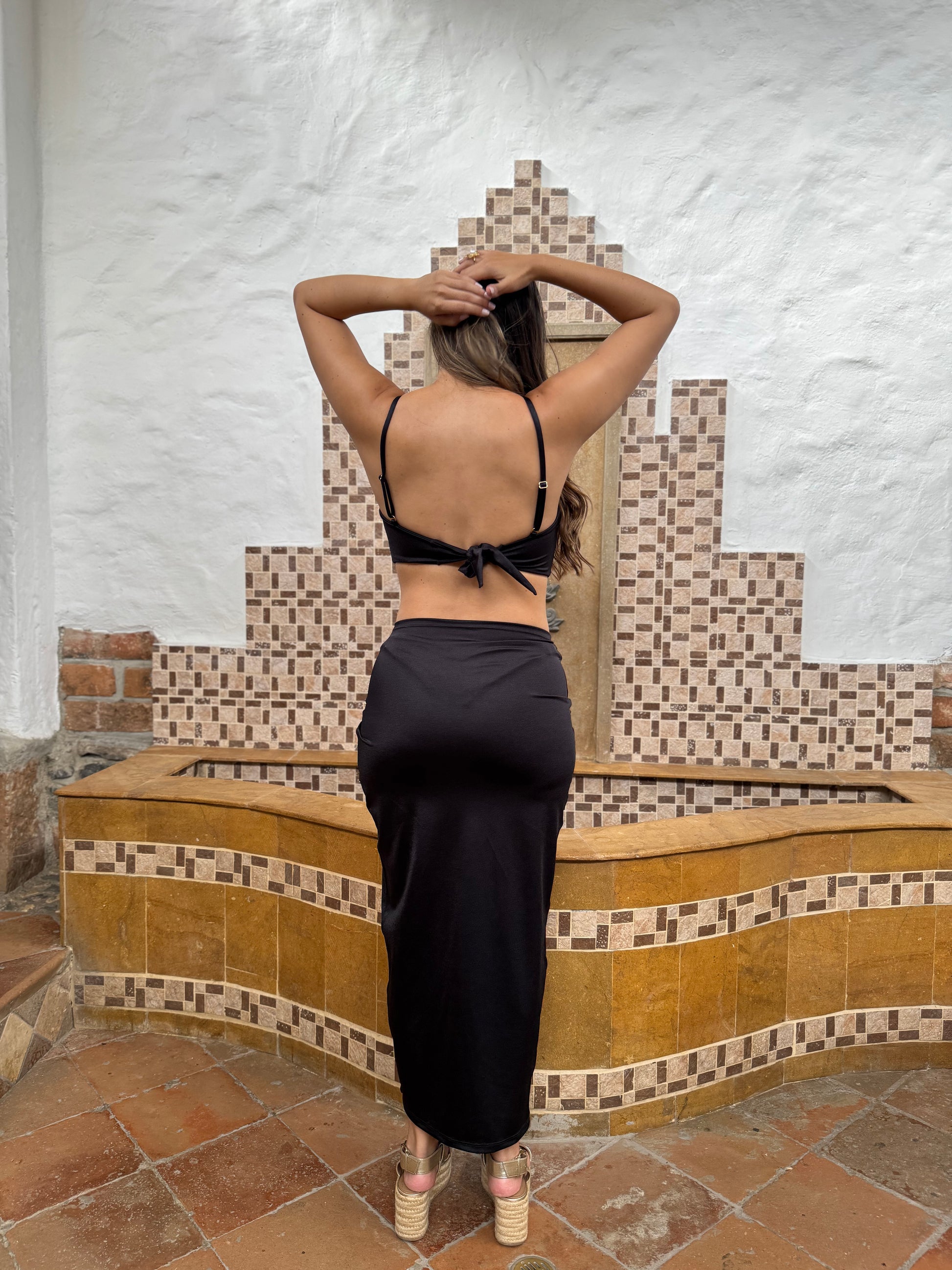 SET COVER UP MAGDALENA Negro – Set 3 Piezas | Playa & Resort