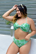 Set Milca Oasis, top twist con panty alto, Slow Swimwear