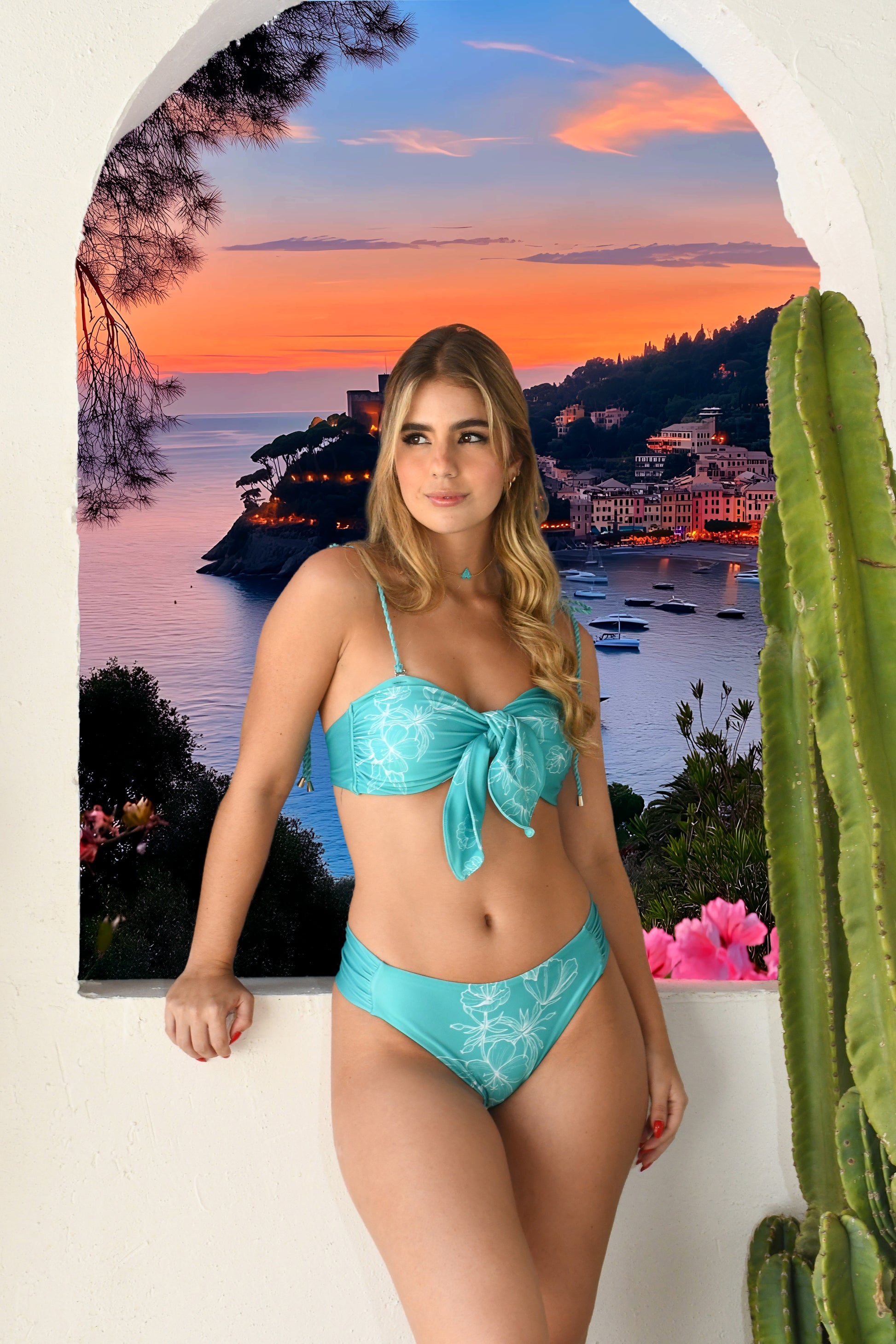 Bikini Strapless - Trenzas Removibles & Pañoleta