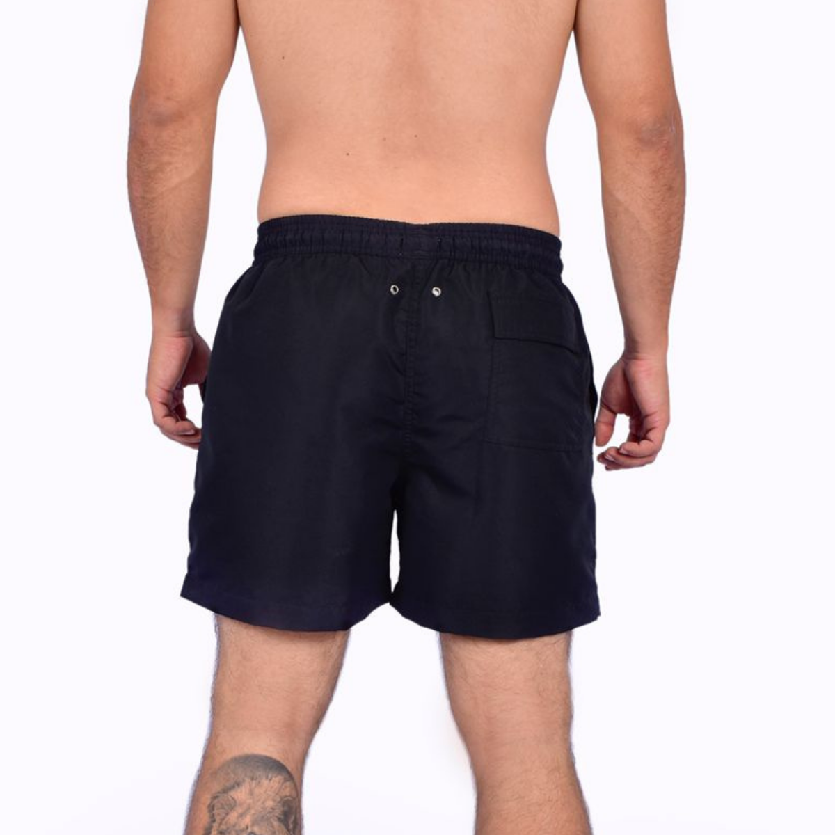 Pantaloneta de baño Negra — Cintura ajustable y bolsillos
